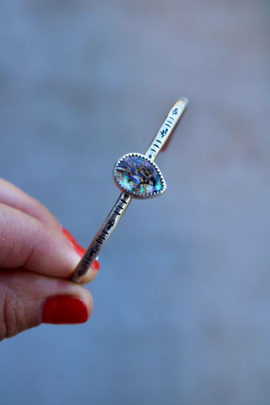 Crystal Abalone Doublet Cuff Bracelet