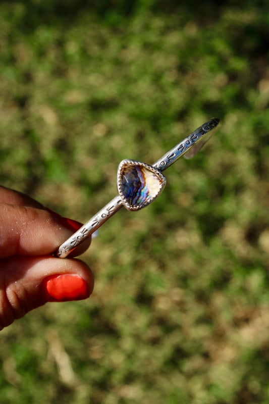 Crystal Abalone Doublet Cuff Bracelet