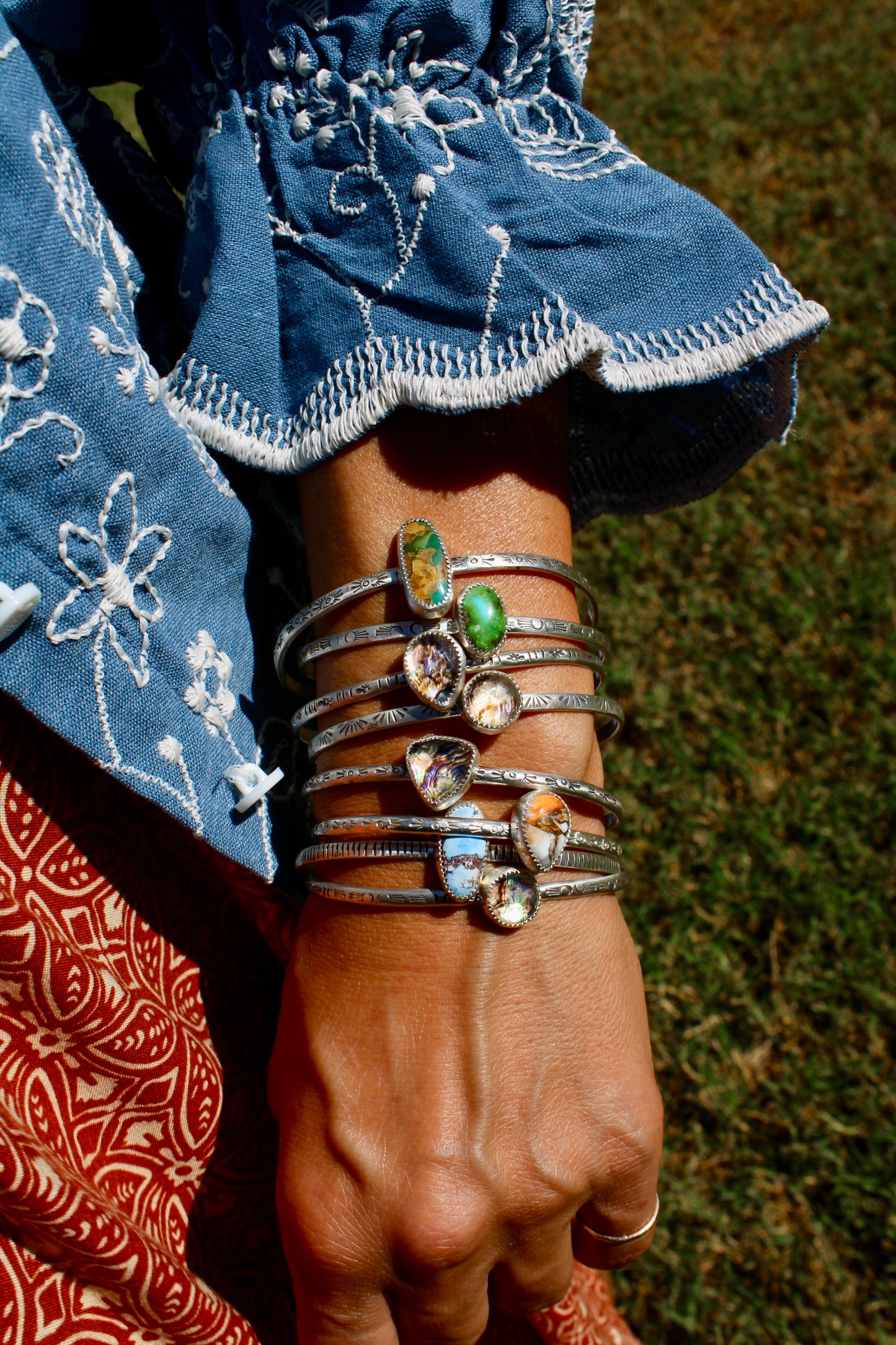 Crystal Abalone Doublet Cuff Bracelet