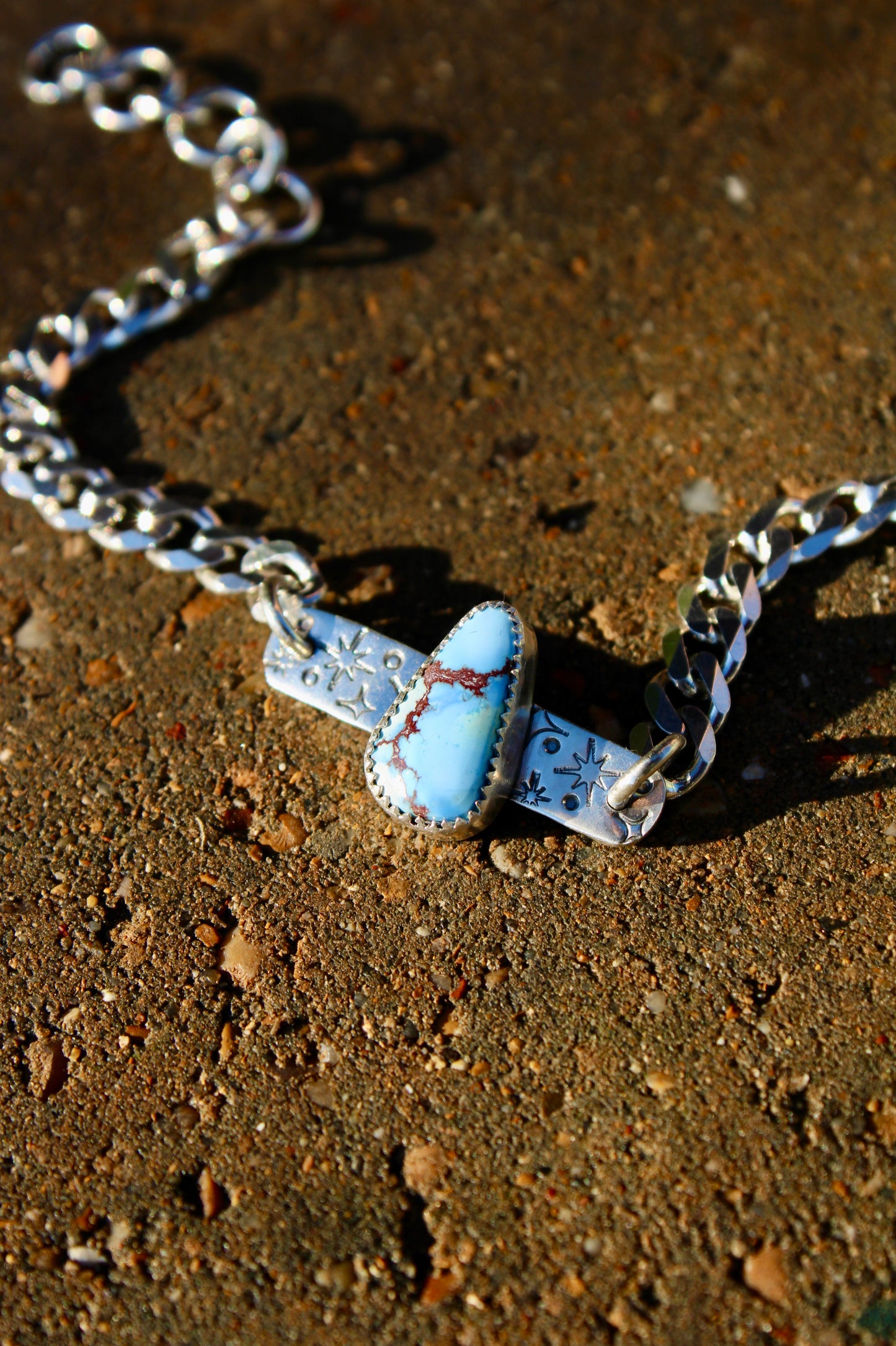 Curb Chain Tag Bracelet - Golden Hill Turquoise