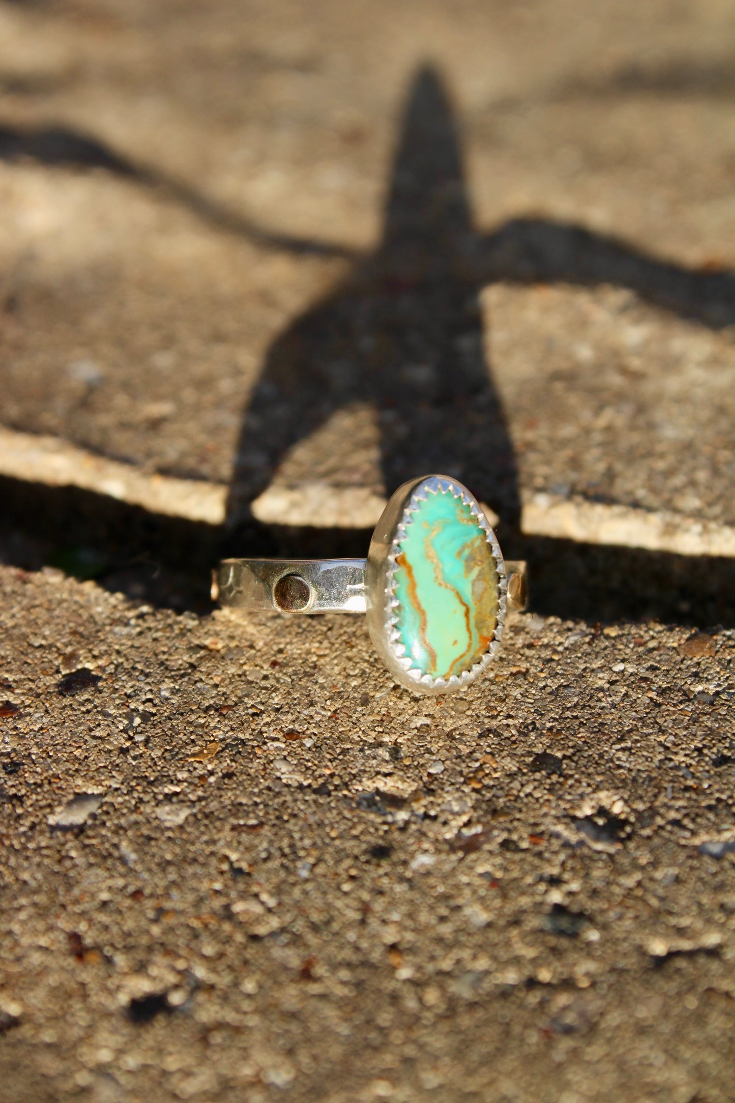 Royston Turquoise Ring with 10k gold - Size 7.25