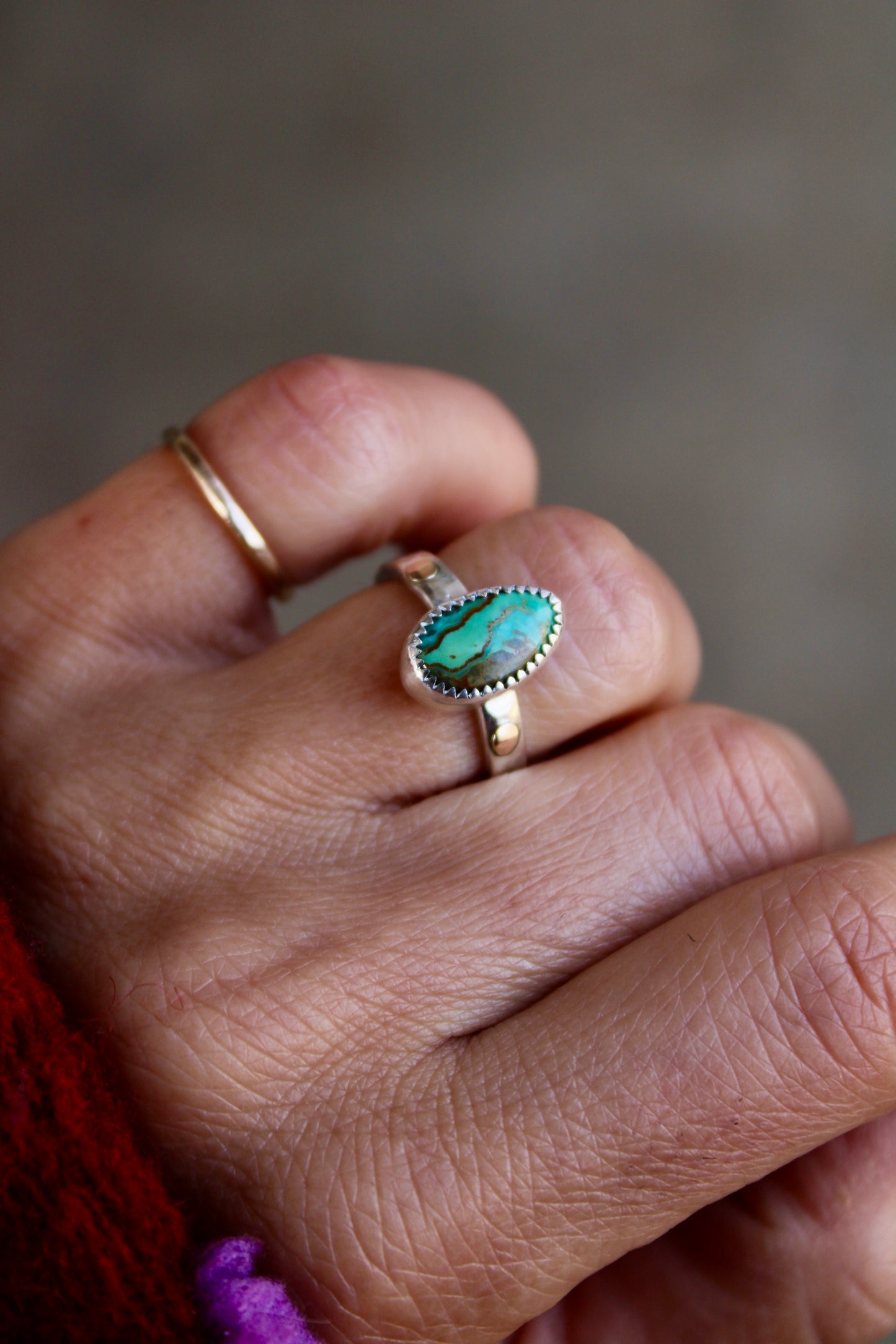 Royston Turquoise Ring with 10k gold - Size 7.25