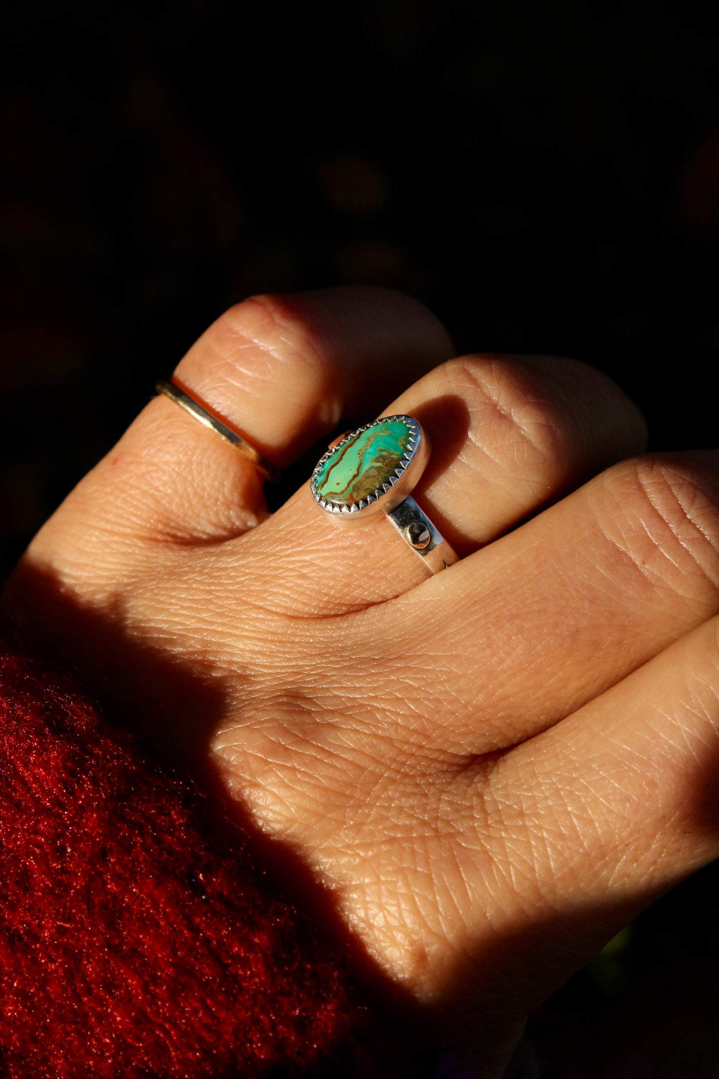 Royston Turquoise Ring with 10k gold - Size 7.25