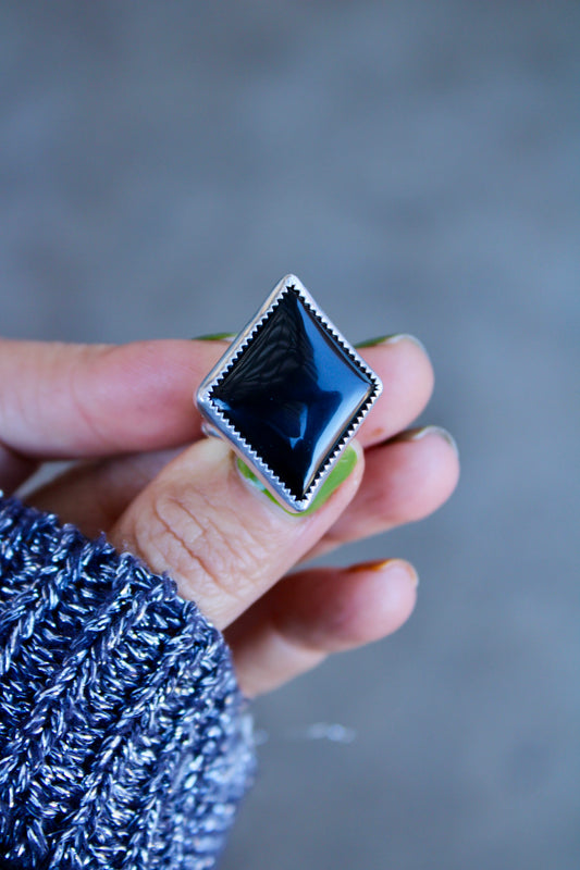 Black Onyx Ring Size 7.75