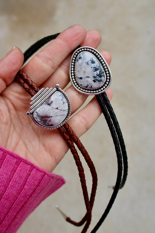 WHITE BUFFALO BOLO TIE