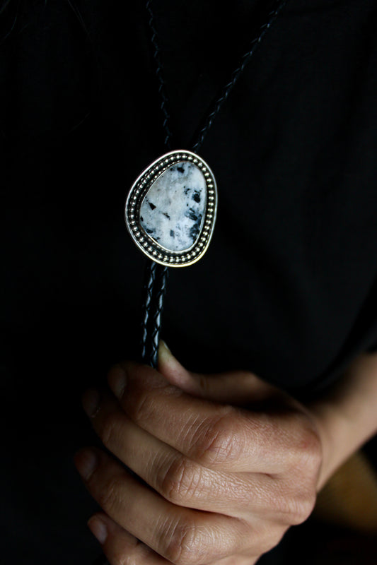 WHITE BUFFALO BOLO TIE