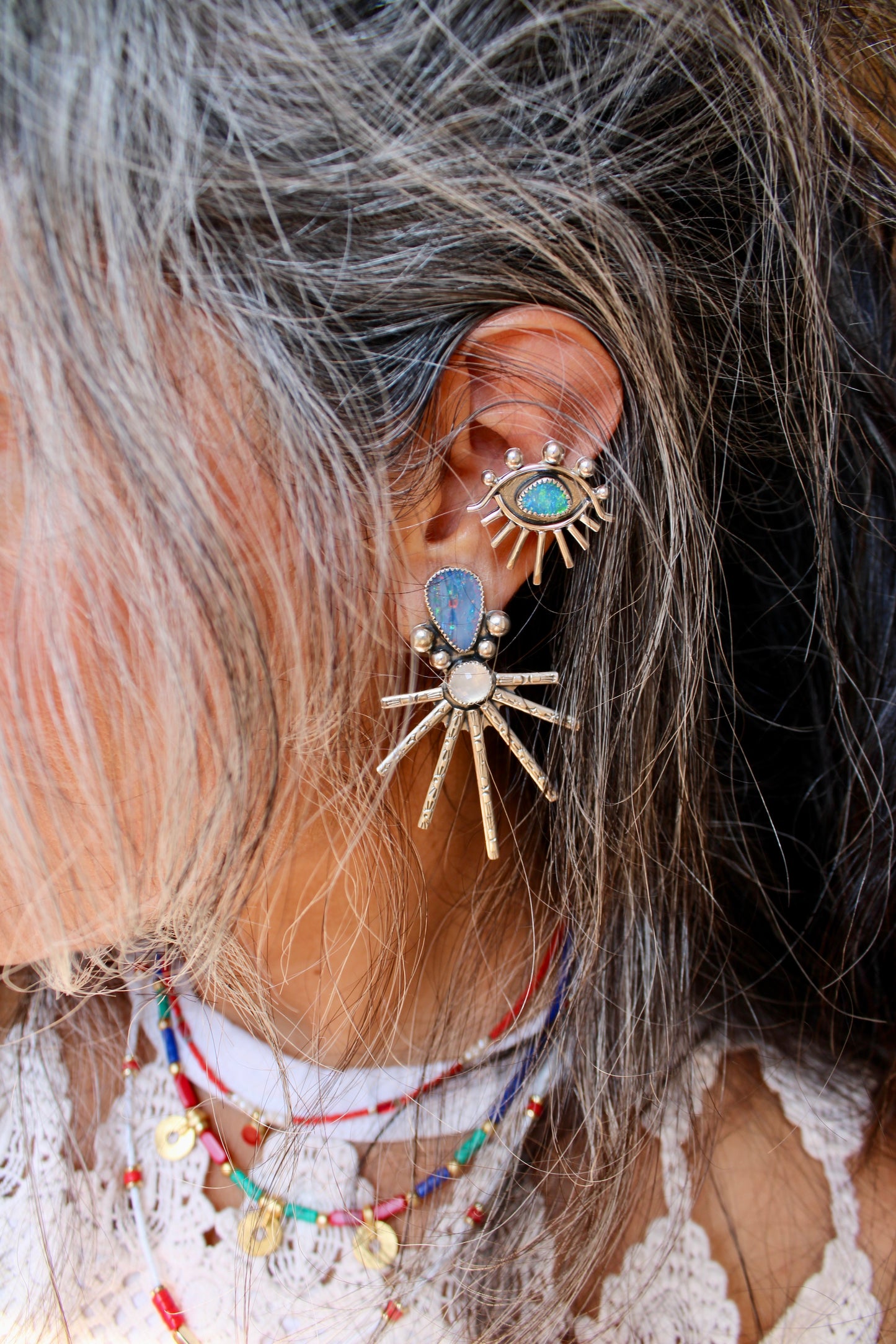 VISION EAR CUFF WITH COOBER PEDY OPAL DOUBLET